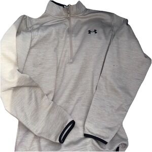 MEN'S UNDER ARMOUR COLD GEAR QUARTER ZIP‎ BEIGE PULLOVER WEAR SIZE MEDIUM LOOSE